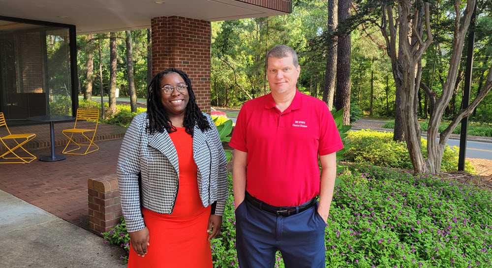 Chanelle Corpening, Assistant Director of MarketPlace and Commodities, and Hays Poole, Assistant Director of Contracts and Services
